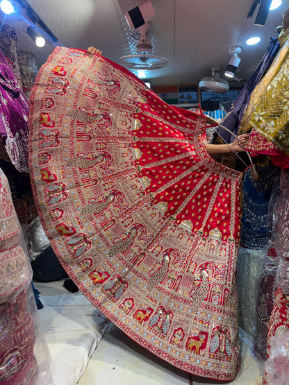 Astonishing Peacock Rani pink Bridal Lehenga