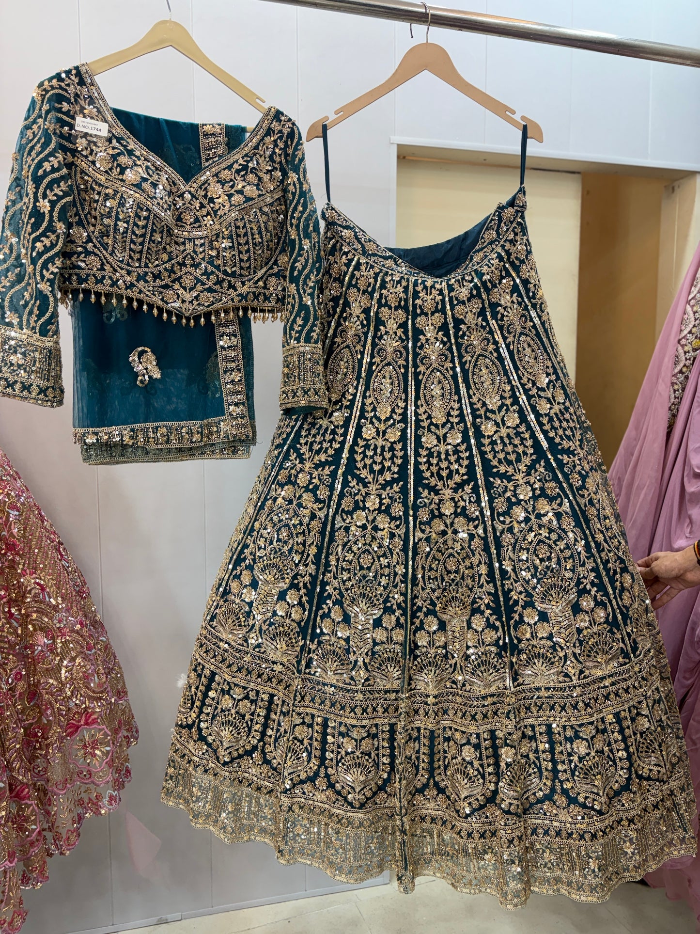 Fabulous blue Crop top Lehenga