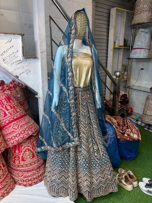 Sky Blue Designer Lehenga