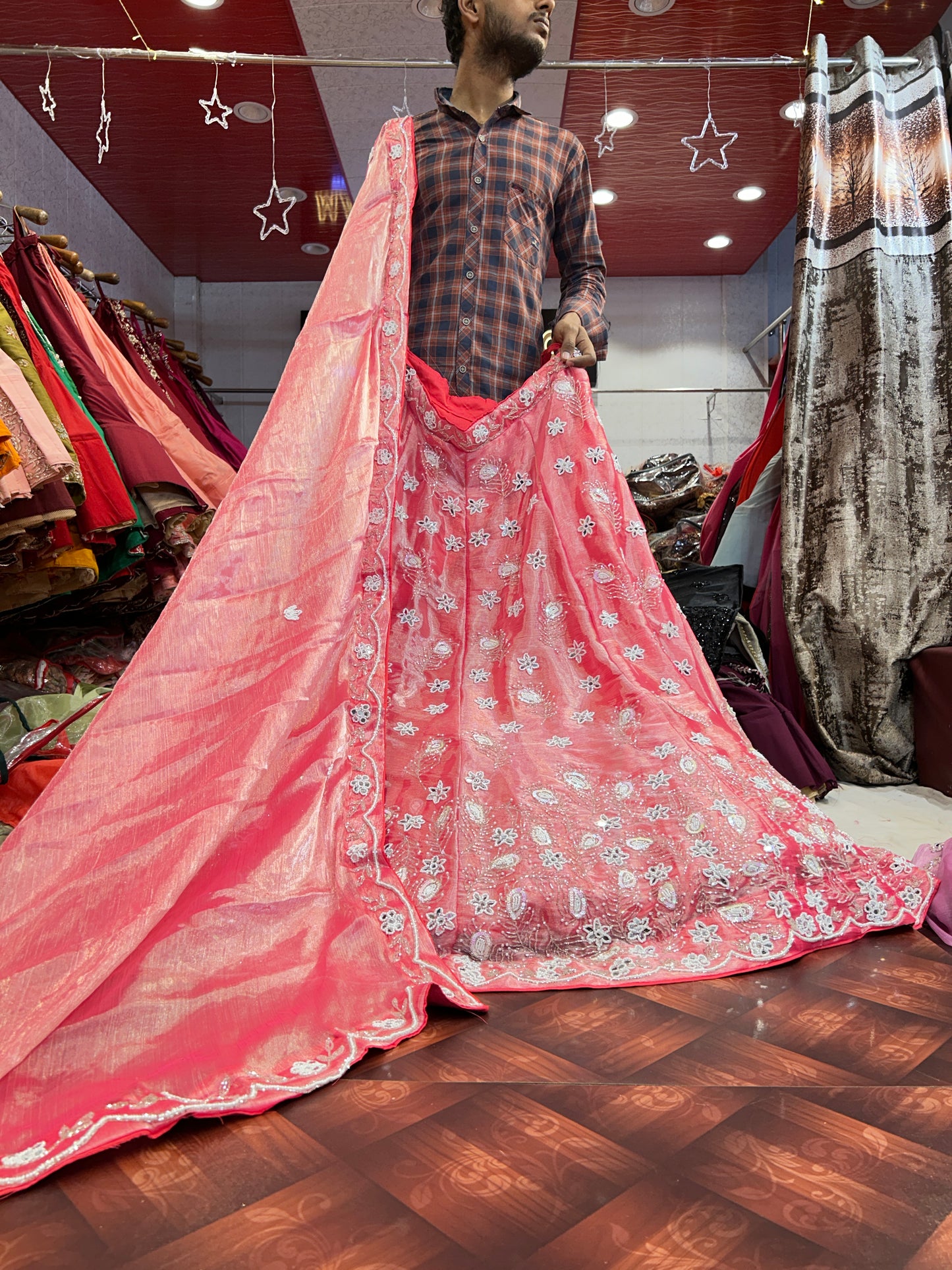 Awesome peach pink lehenga