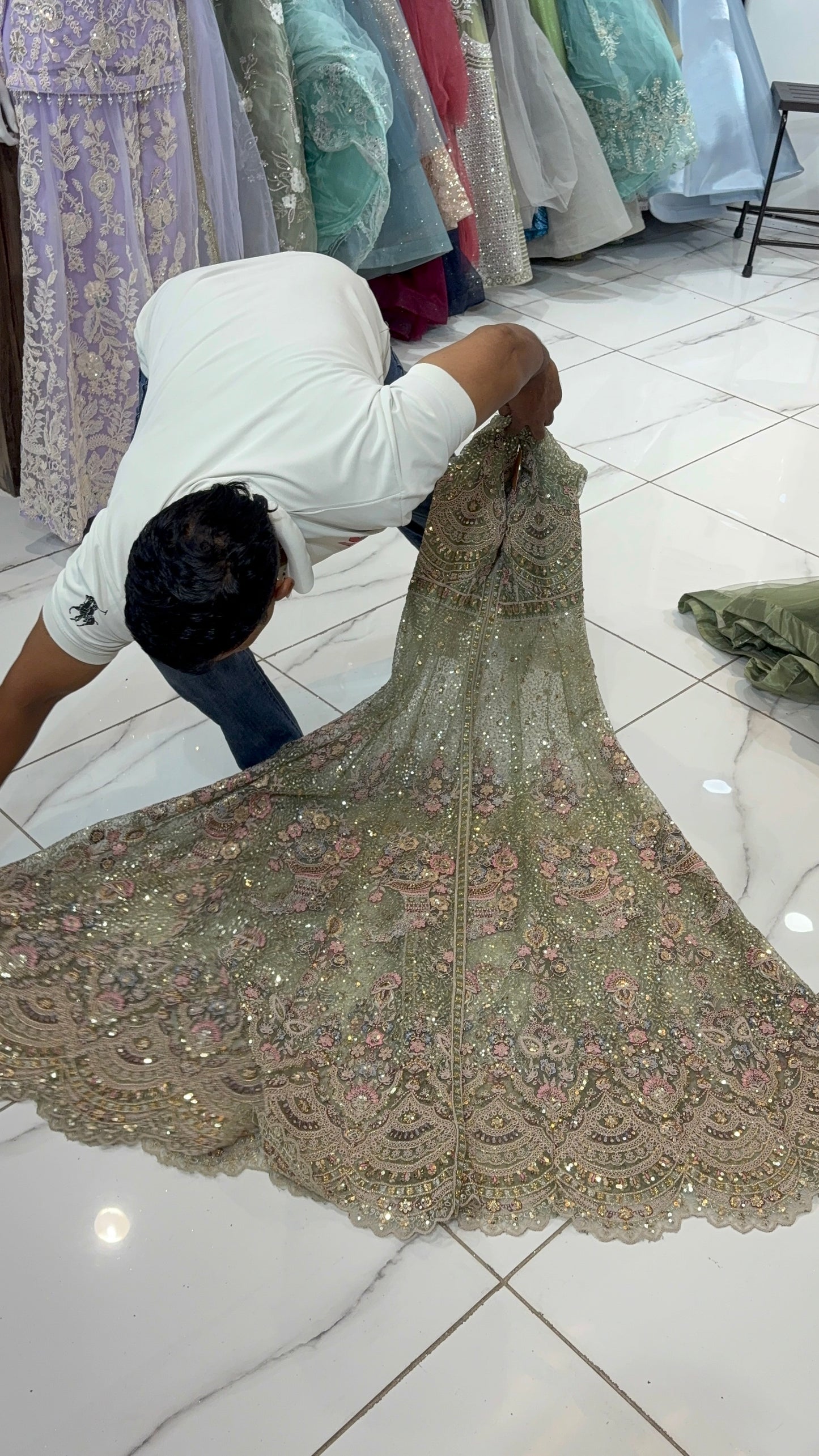 Eye Catching Hot pink peplum Dress Lehenga