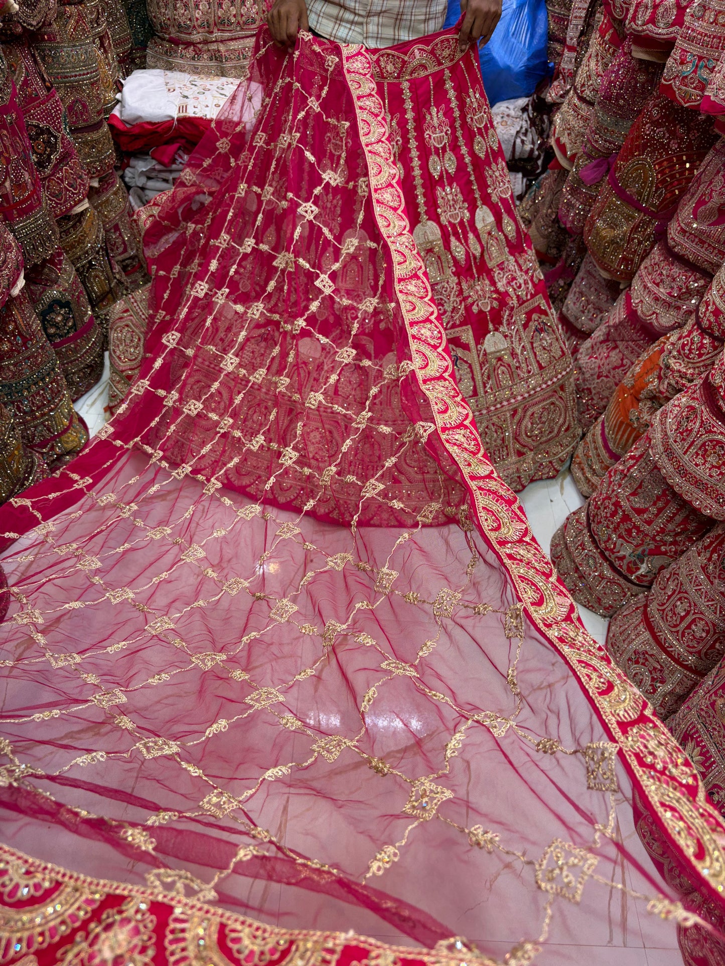 Rani pink Doli Barat Bridal Lehenga