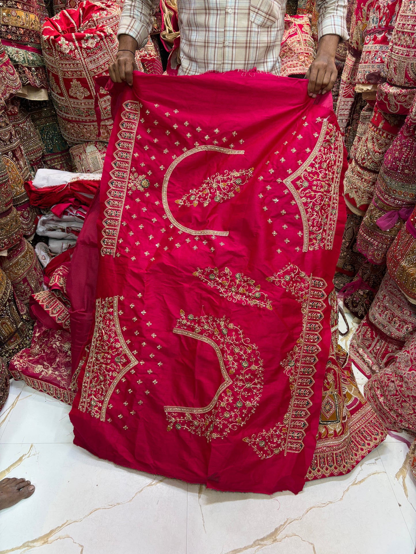 Rani pink Doli Barat Bridal Lehenga