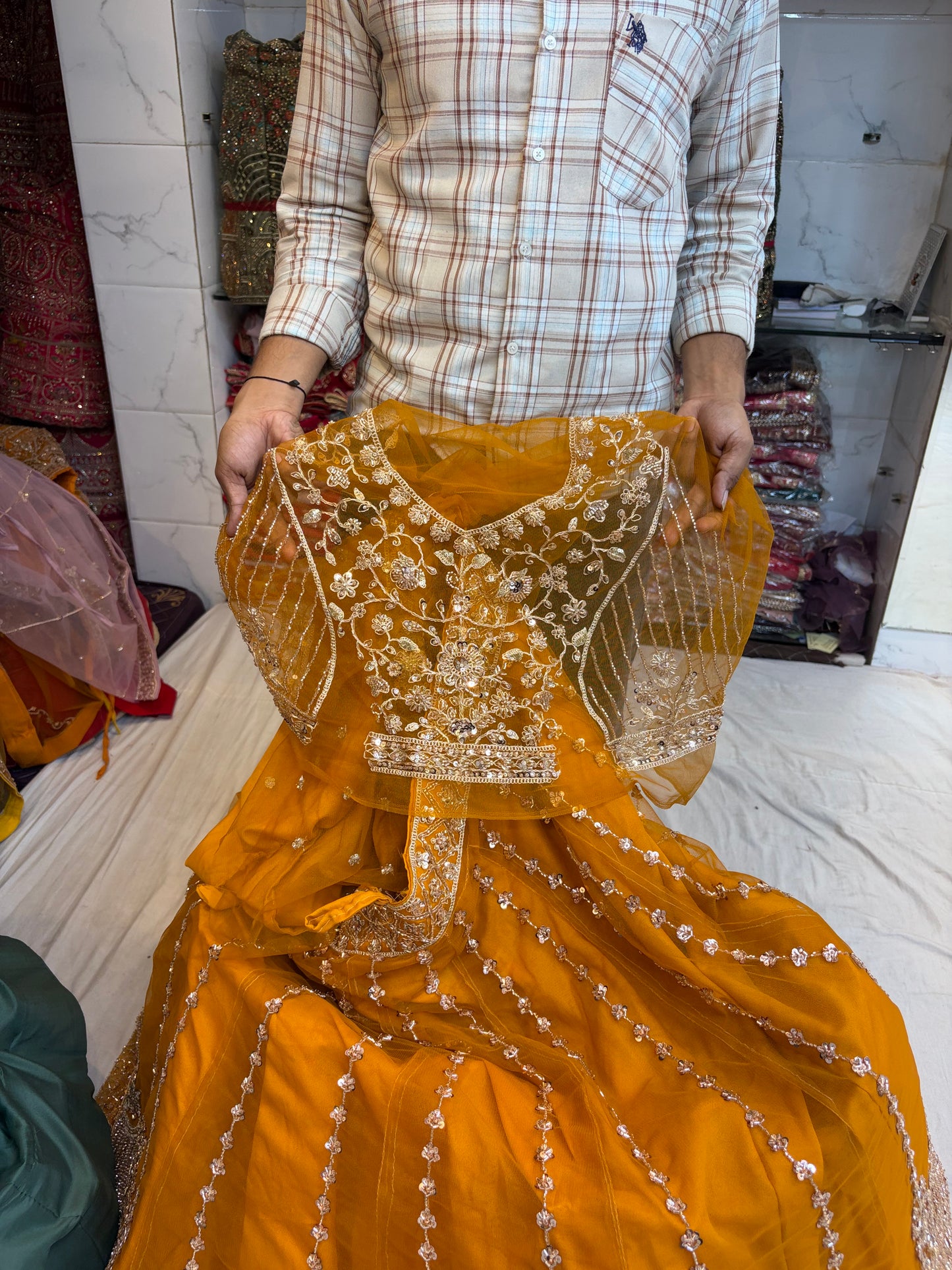 Mustard Designer Lehenga