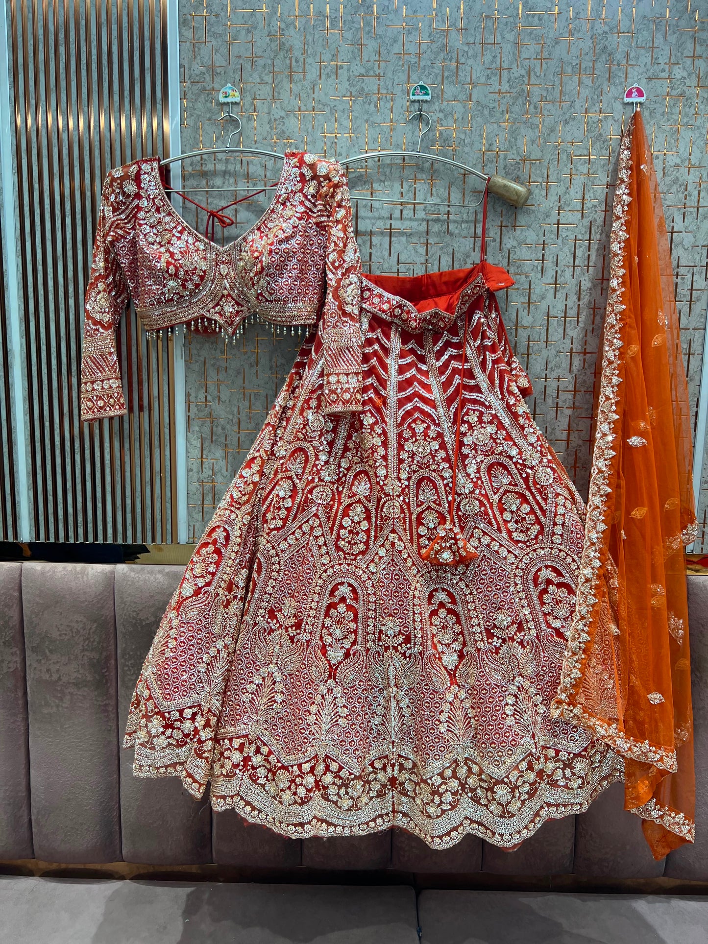 Mehndi’s greenCrop top Lehenga