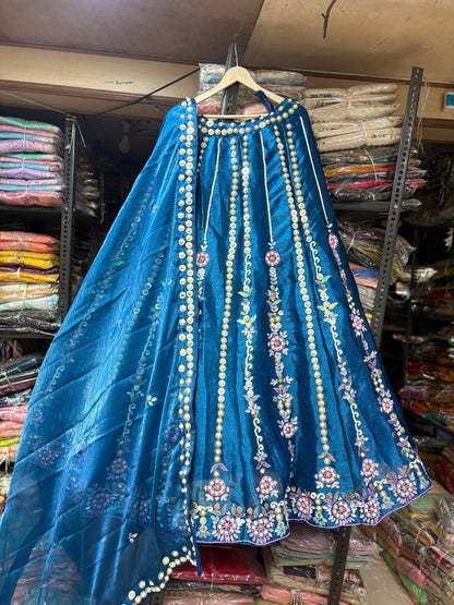 Pretty Blue pearl PDP Lehenga