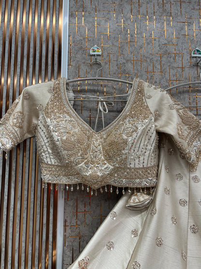 White Crop Top Lehenga