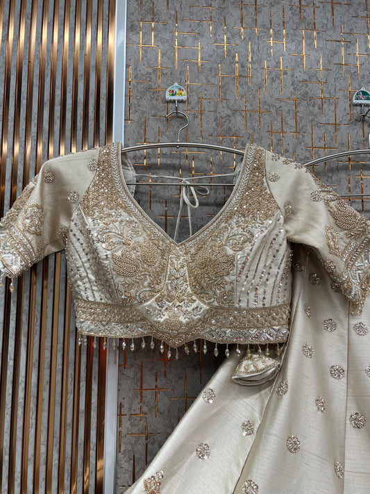 White Crop Top Lehenga