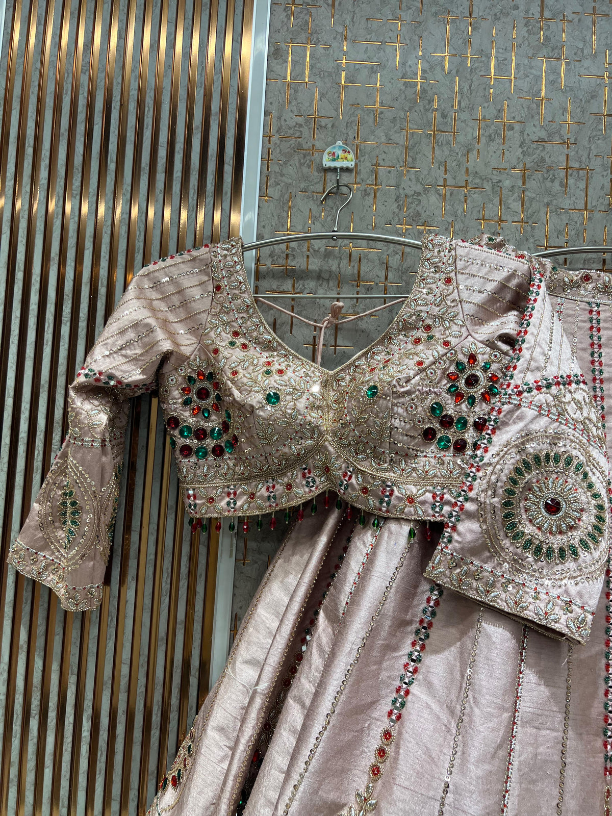 White crop top Lehenga