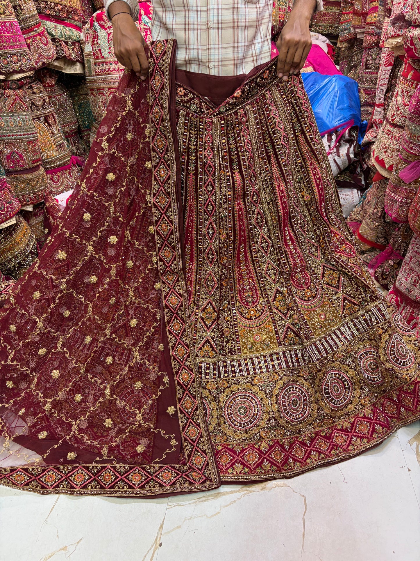 Maroon bridal Lehenga