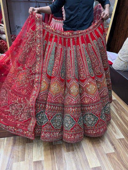 Red Ball Bridal Lehenga