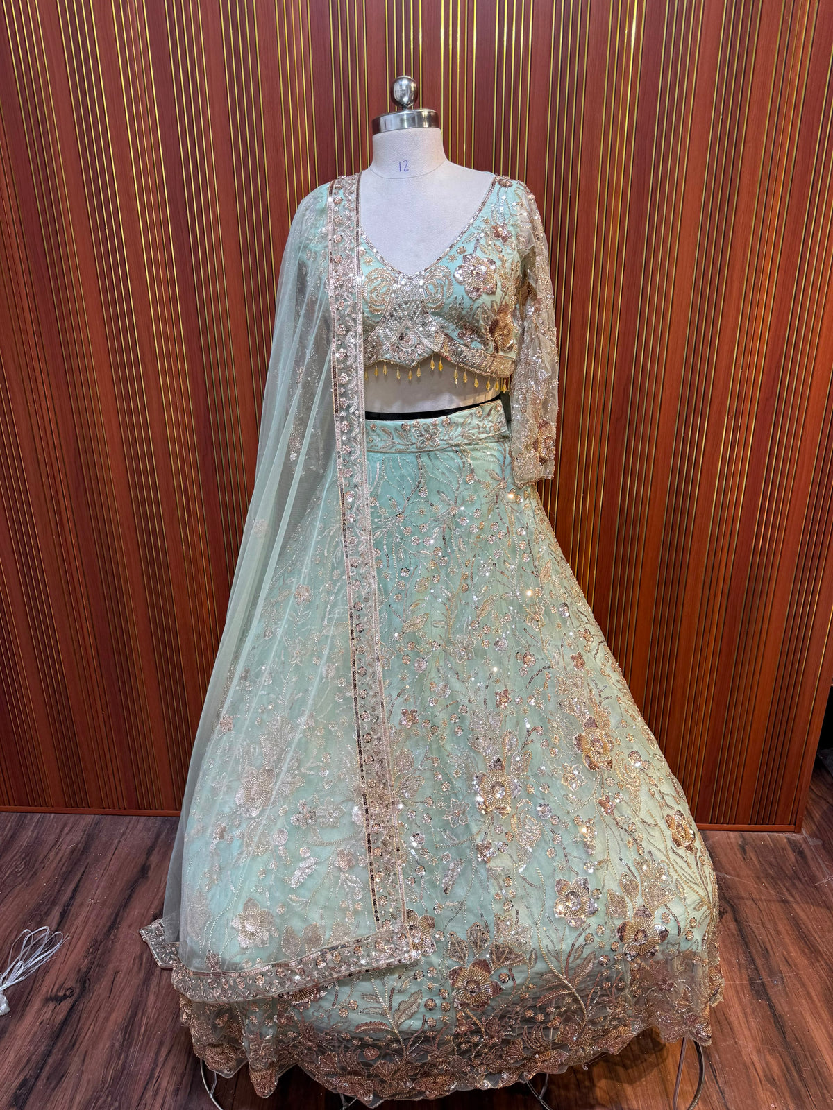 Golden crop top Lehenga