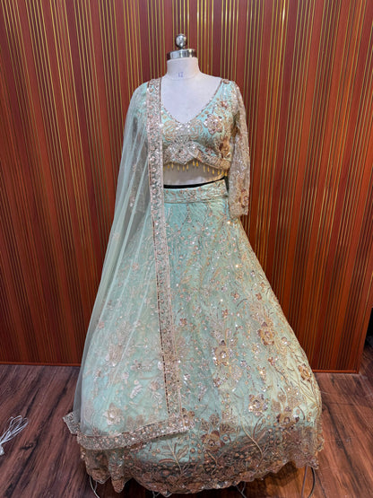 Golden crop top Lehenga
