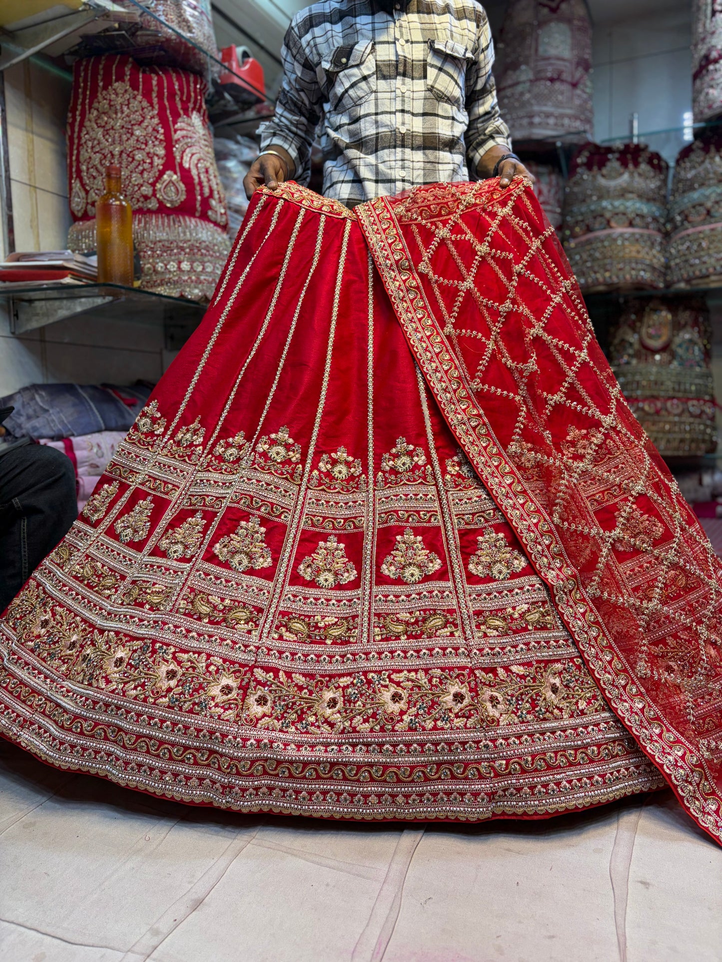 Rani pink sabyasachi Bridal Lehenga