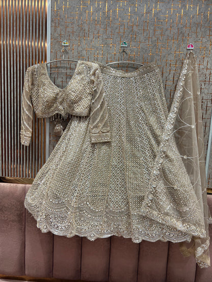 Golden Crop top Lehenga