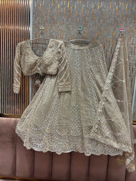 Golden Crop top Lehenga