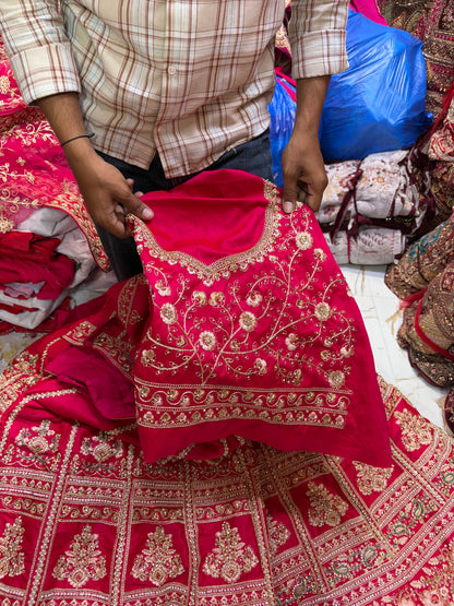 Rani pink Sabyasachi Bridal Lehenga