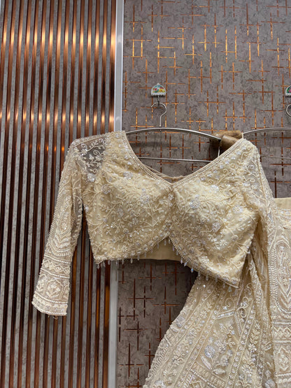 Golden Crop top Lehenga