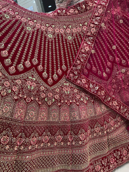 لطيف jhumka bridal lehenga