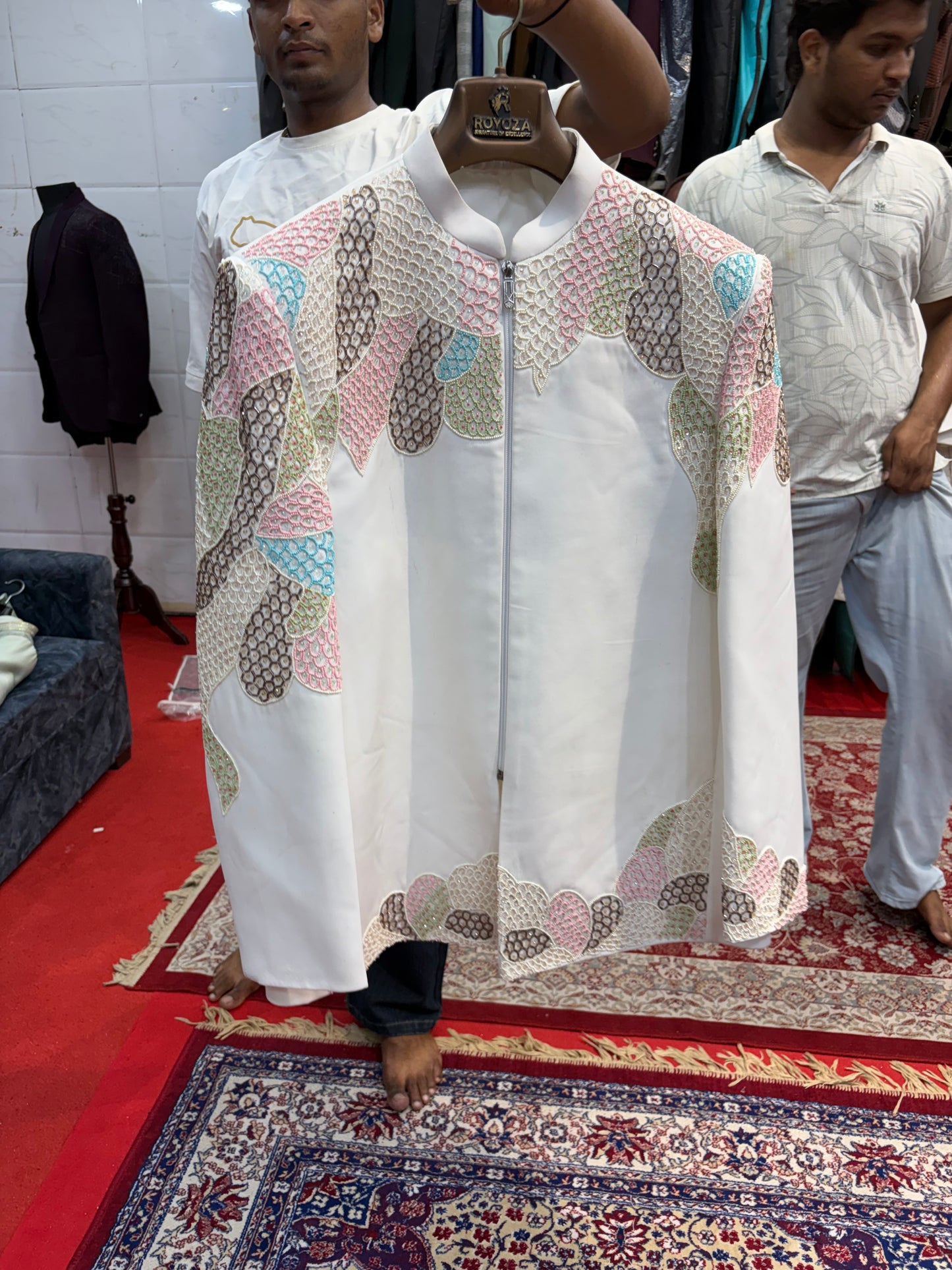 White Pink Mens Wear Indo Western Dress