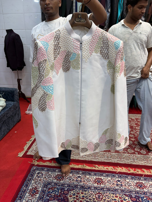 White Pink Mens Wear Indo Western Dress