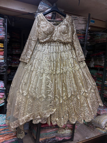 Eye catching Black On Black monotone Crop Top  lehenga