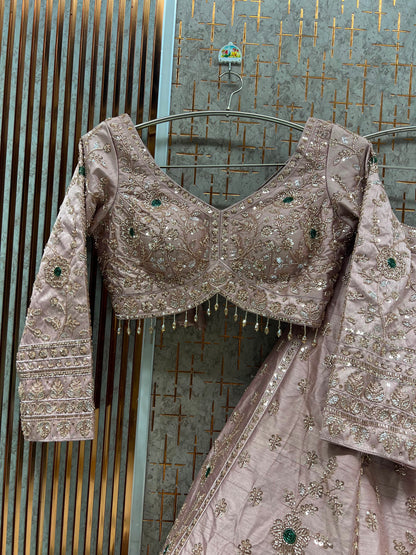 Baby Pink Crop Top Lehenga