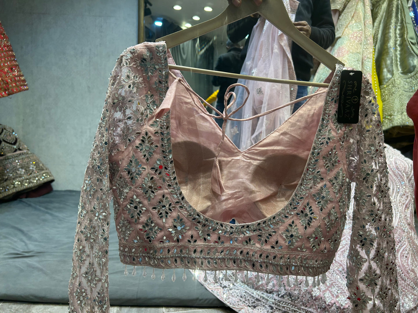 Fair pink crop top lehenga