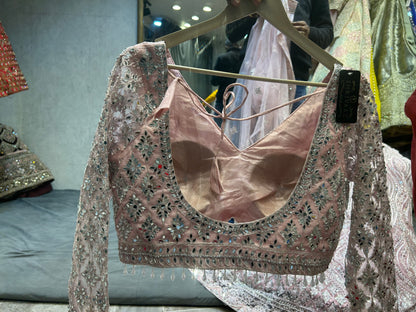 Fair pink crop top lehenga