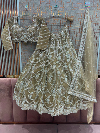 Rust Orange Crop Top Lehenga