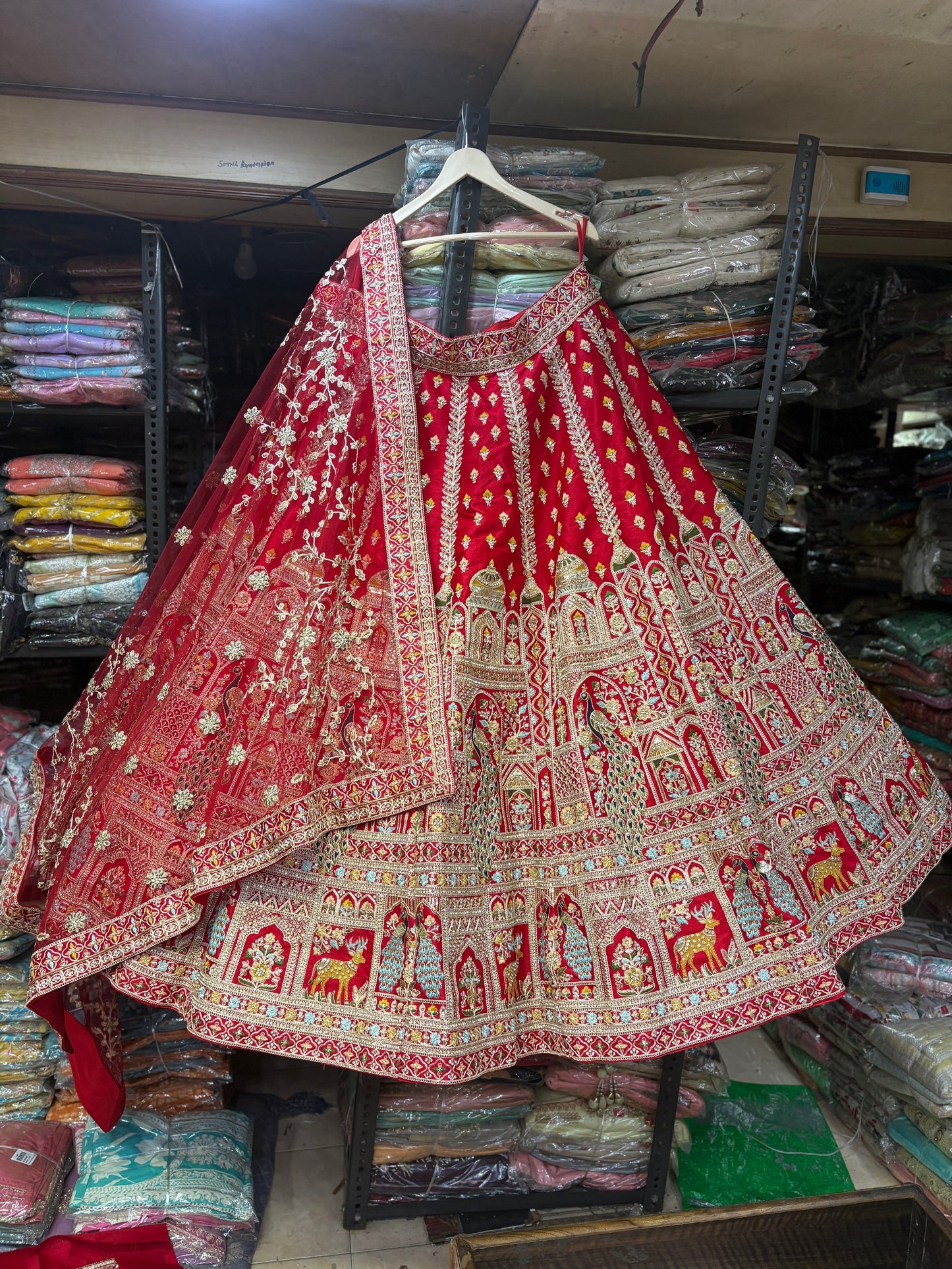 Majestic Rani pink peacock Bridal Lehenga