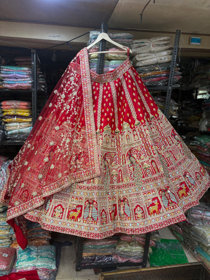 Majestic Rani pink peacock Bridal Lehenga