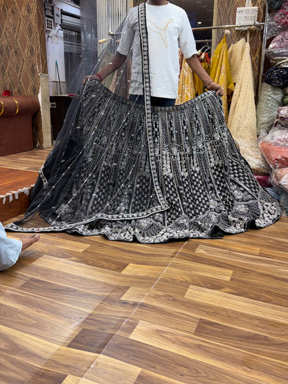 Black Designer Lehenga