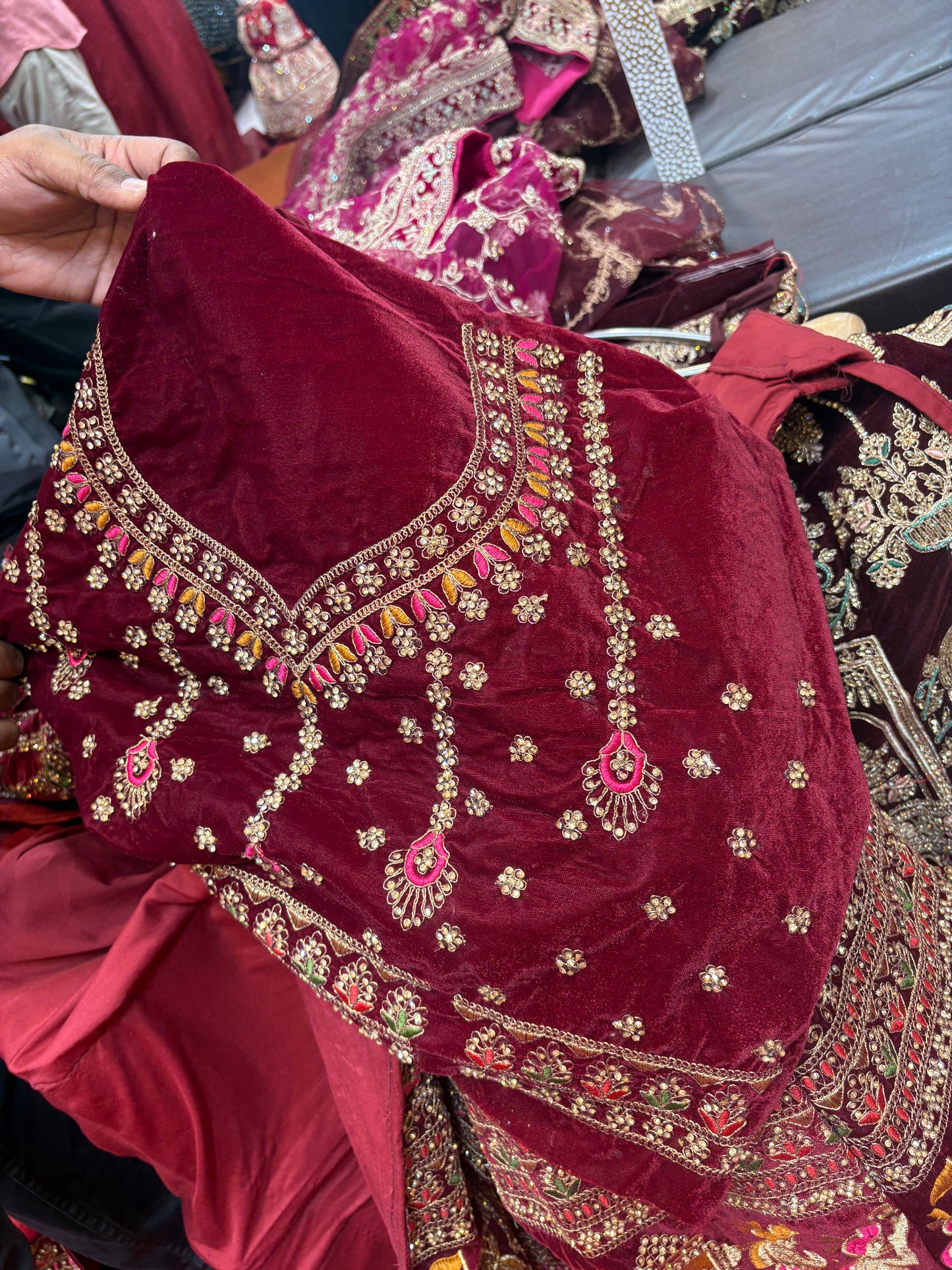 Pretty maroon doli barat bridal Lehenga