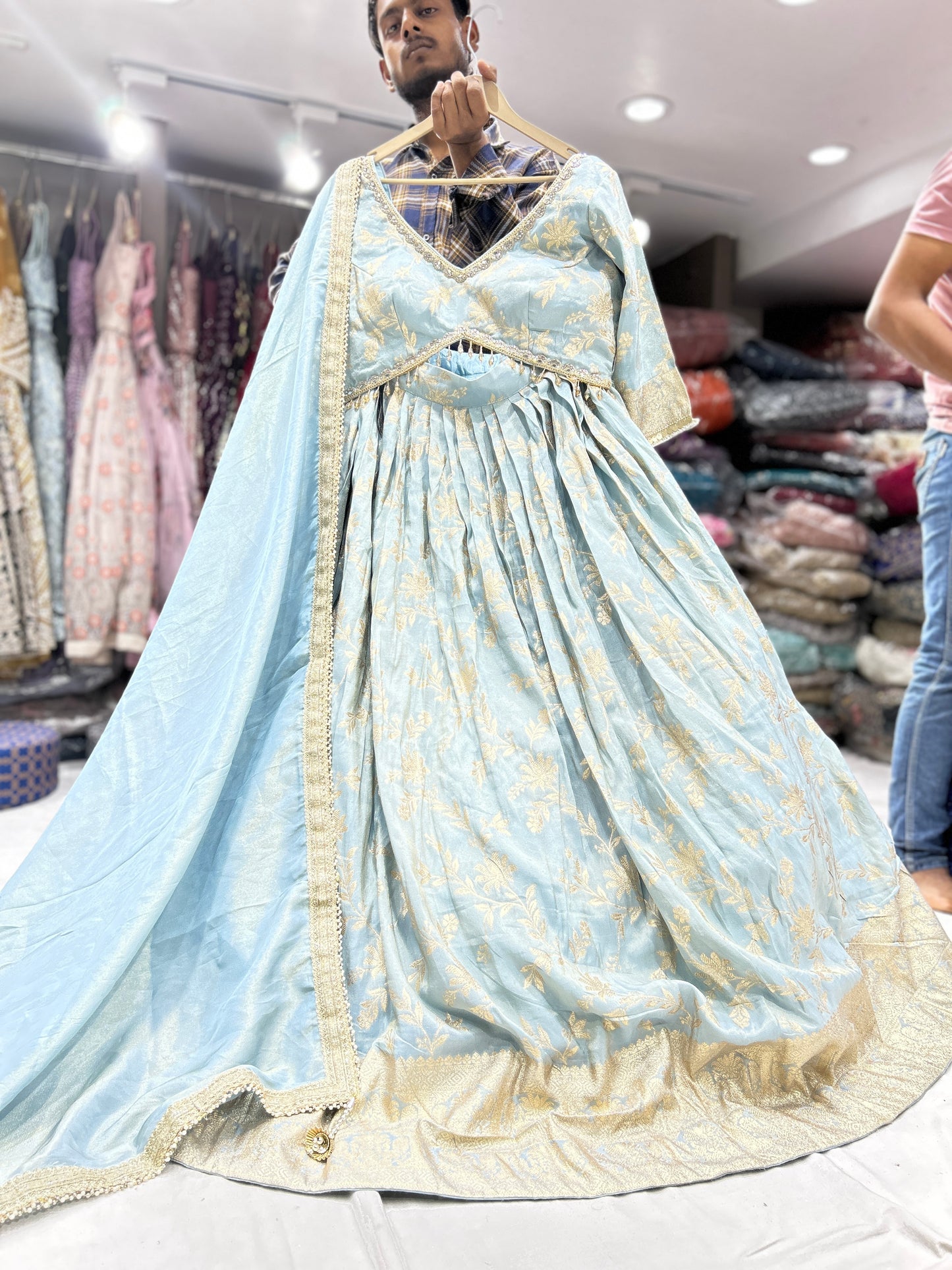 Something different blue Lehenga