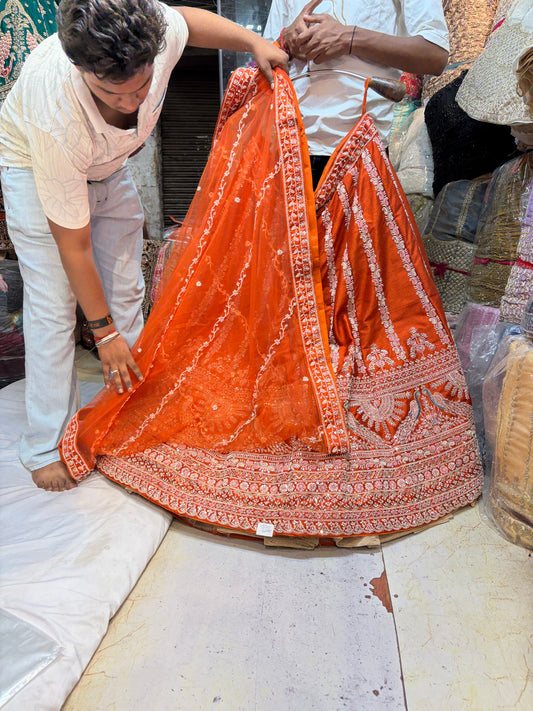 Rust Orange Bridal Designer Lehenga