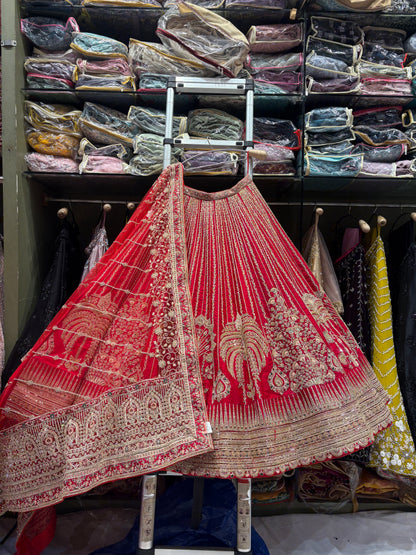 Designer Rani pink Bridal Lehenga