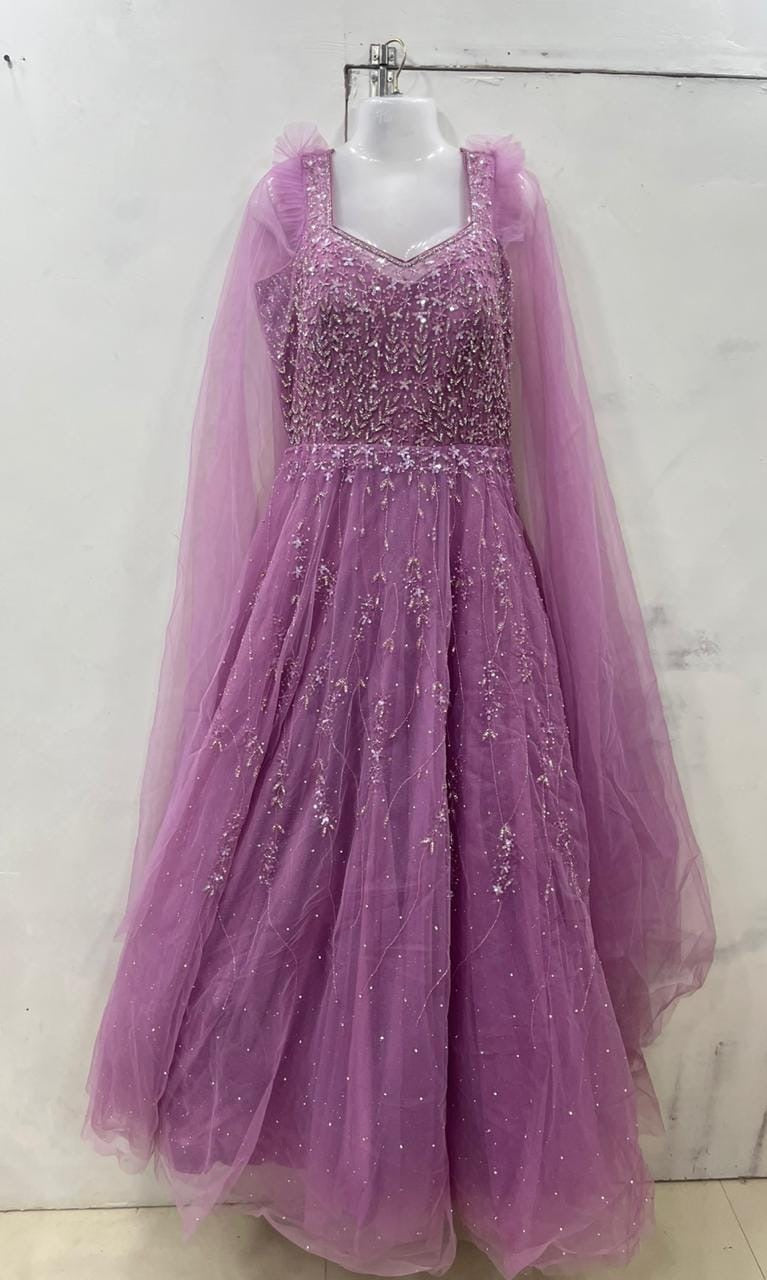 Pink green mint green lavender gray blue purple Lehenga