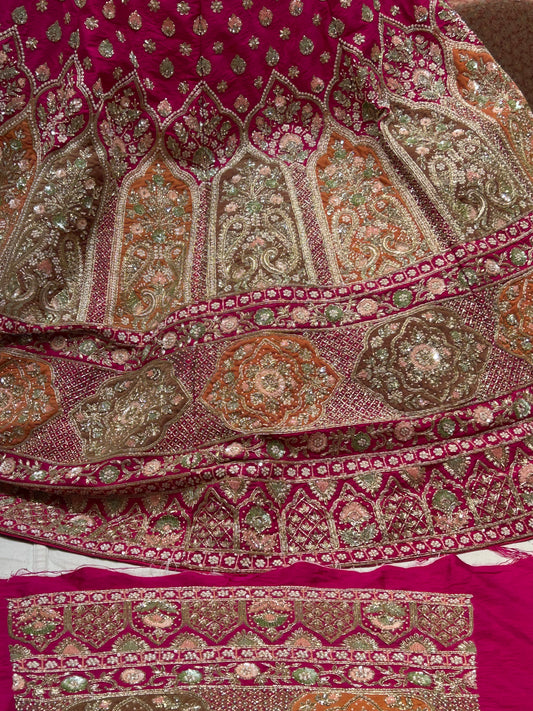 Magnificent pink bridal Pure Handwork Lehenga