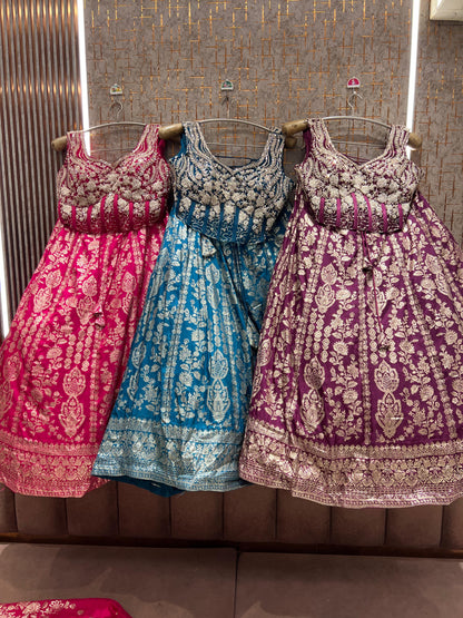 pink crop top Lehenga