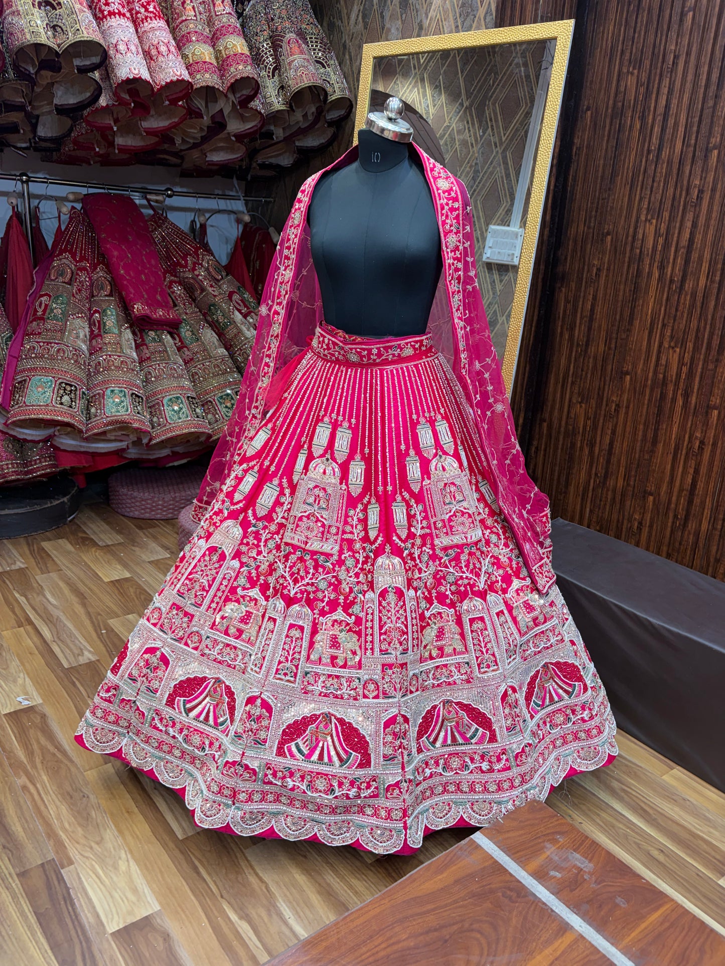 Rani pink peacock Bridal Lehenga