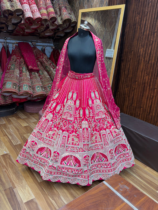 Rani pink peacock Bridal Lehenga