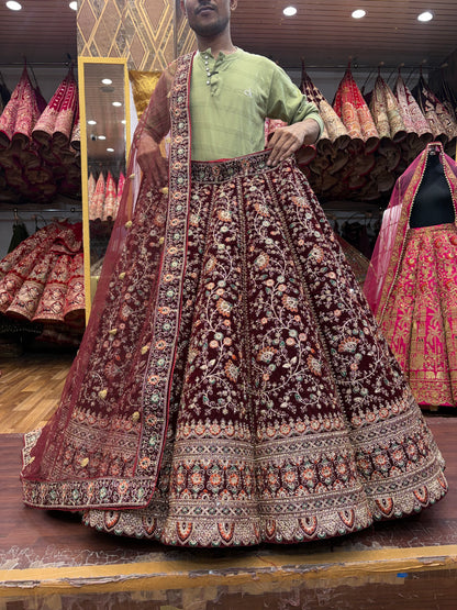 Gorgeous Maroon Ball bridal Lehenga