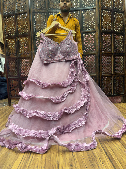 Tremendous Pink crop top Lehenga