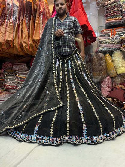 Something different black mirror work Lehenga