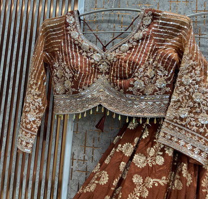 Yellow Haldi Mehendi Crop Top Lehenga