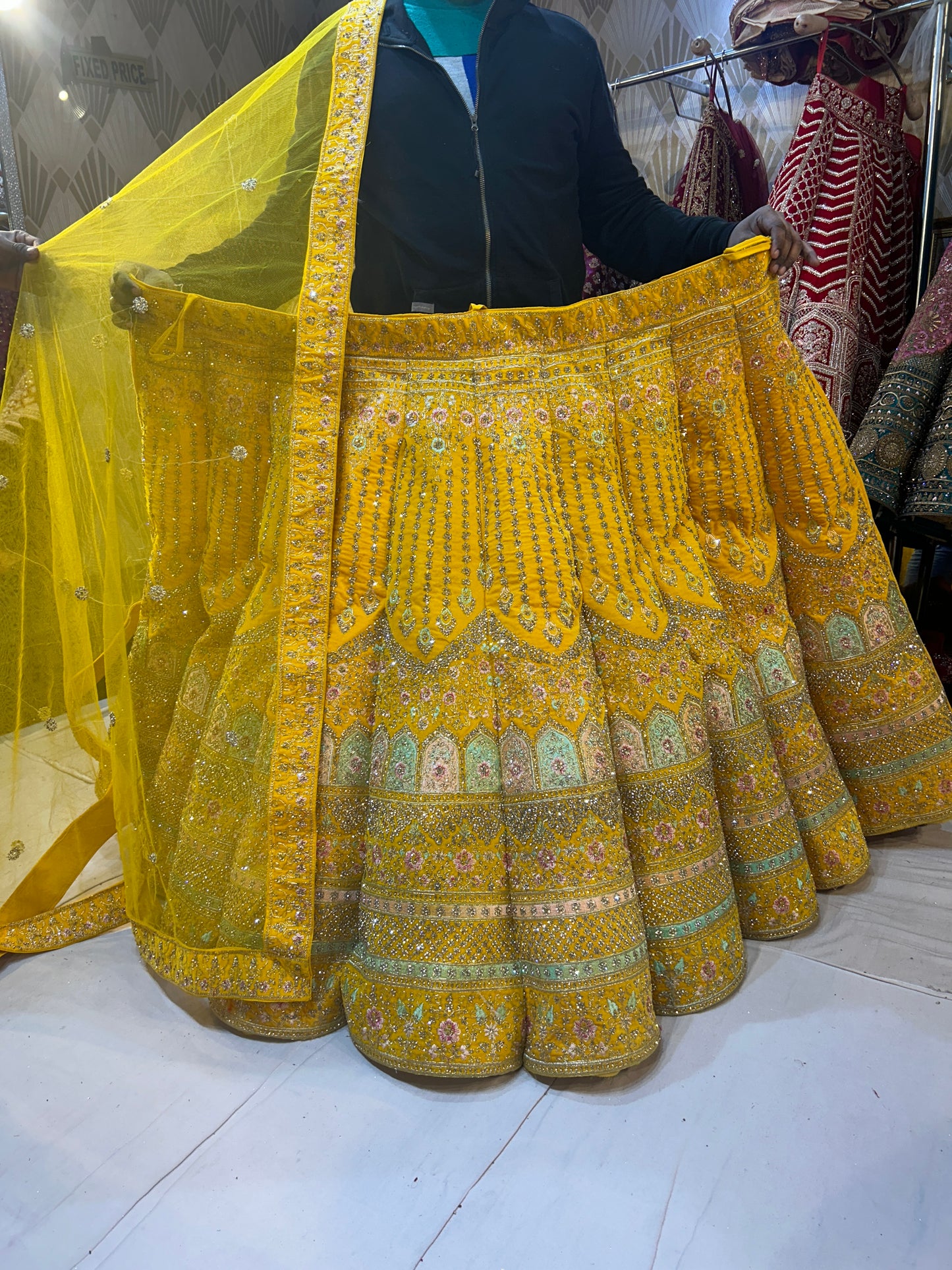 Yellow Designer ball jhumka Lehenga ❤️