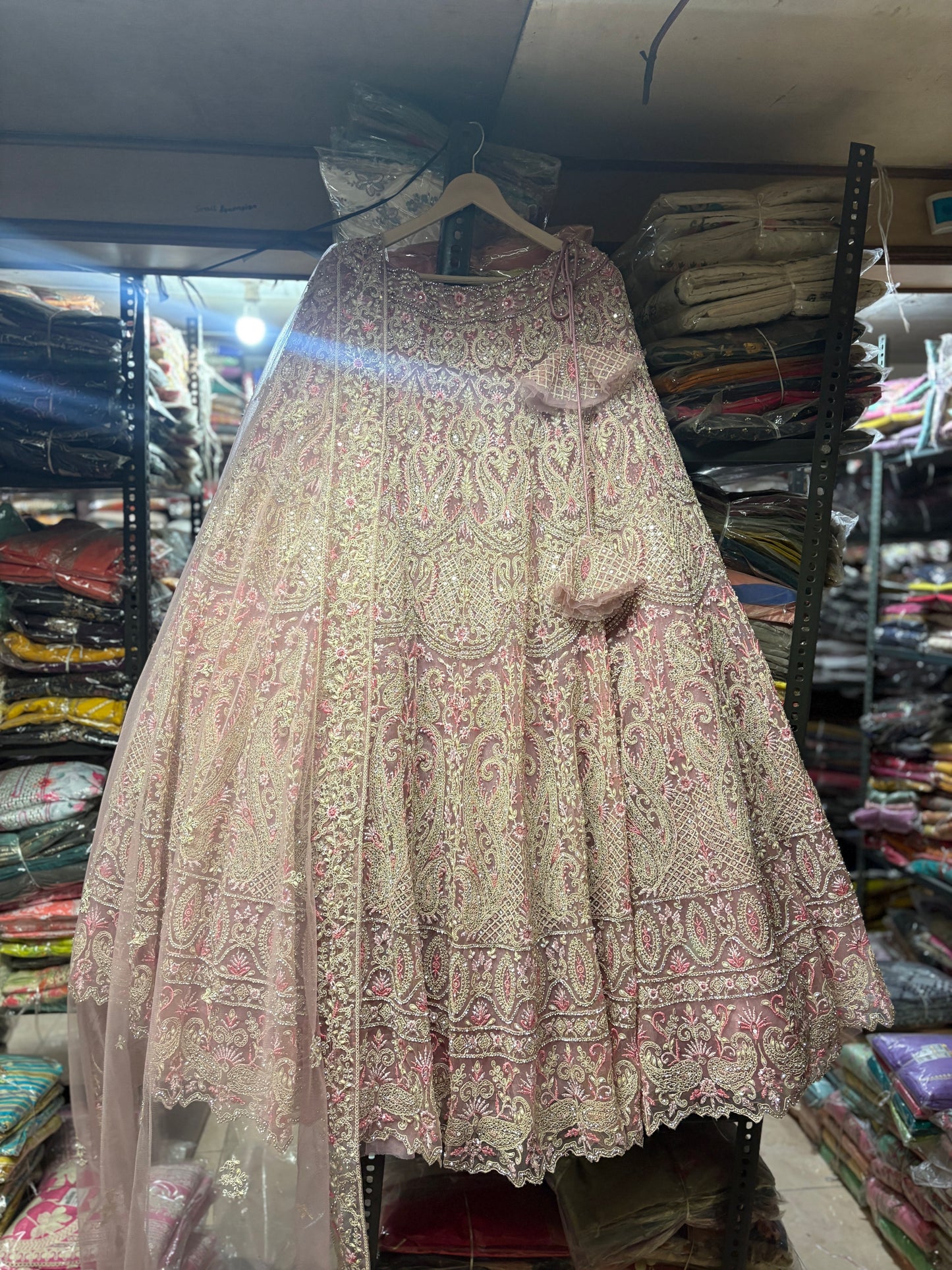 Charming pink crop top Lehenga