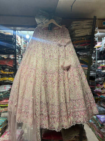 Charming pink crop top Lehenga