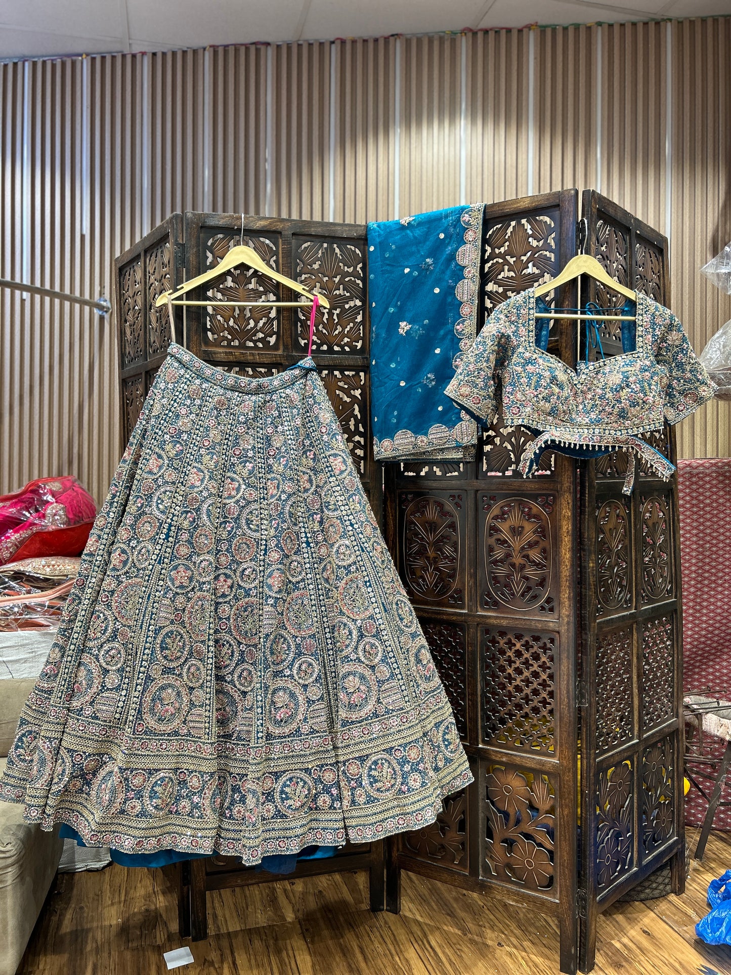 Awesome sky blue crop top lehenga